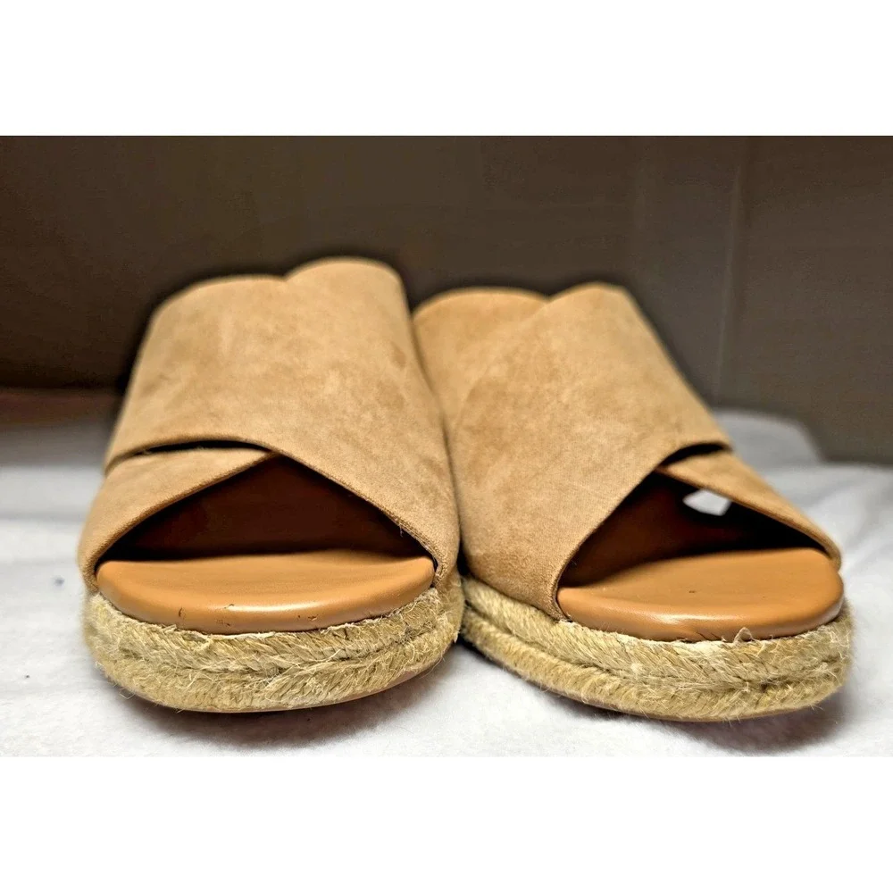 J Crew Espadrilles Wedge Sandals Neutral Rope Jute Coastal Resort Boho Women 9.5